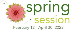 Spring session logo with dates